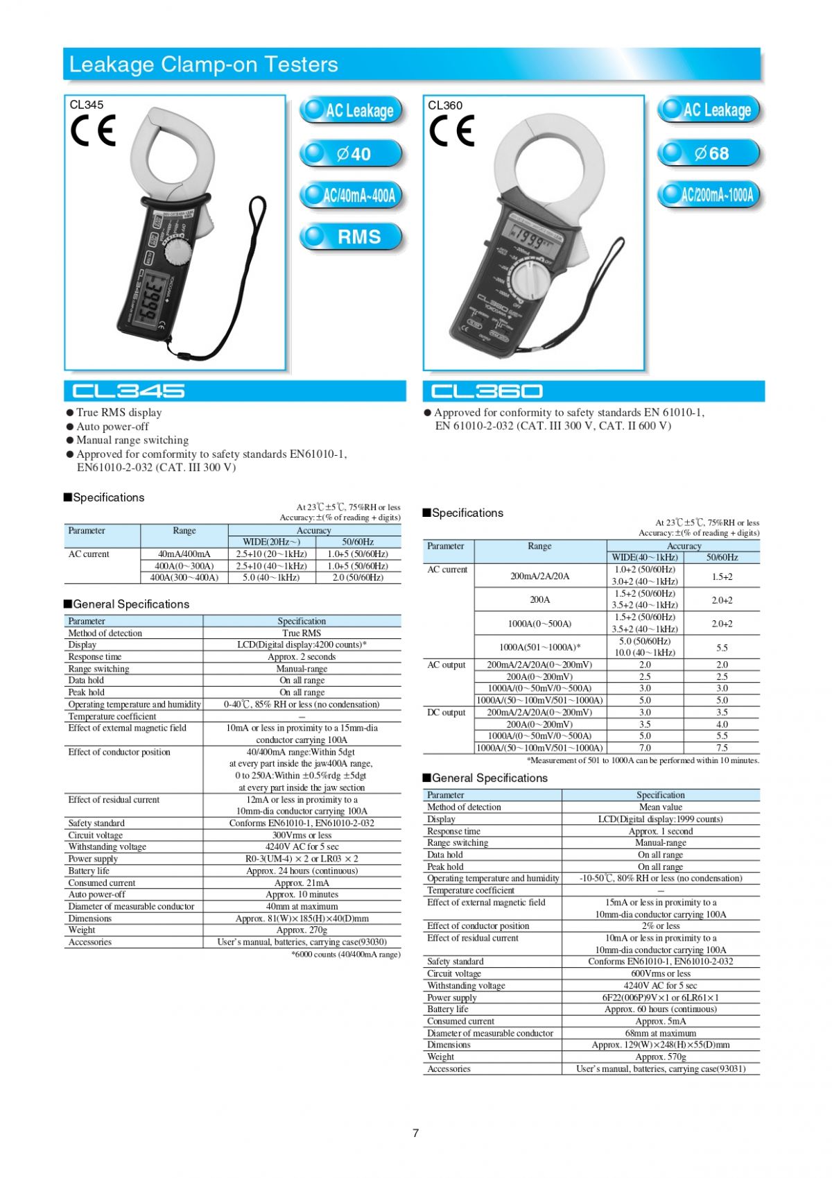 CL 시리즈 클램프 온 테스터 (Leak 모델 CL320, CL340, CL345, CL360) > Test Solution ...
